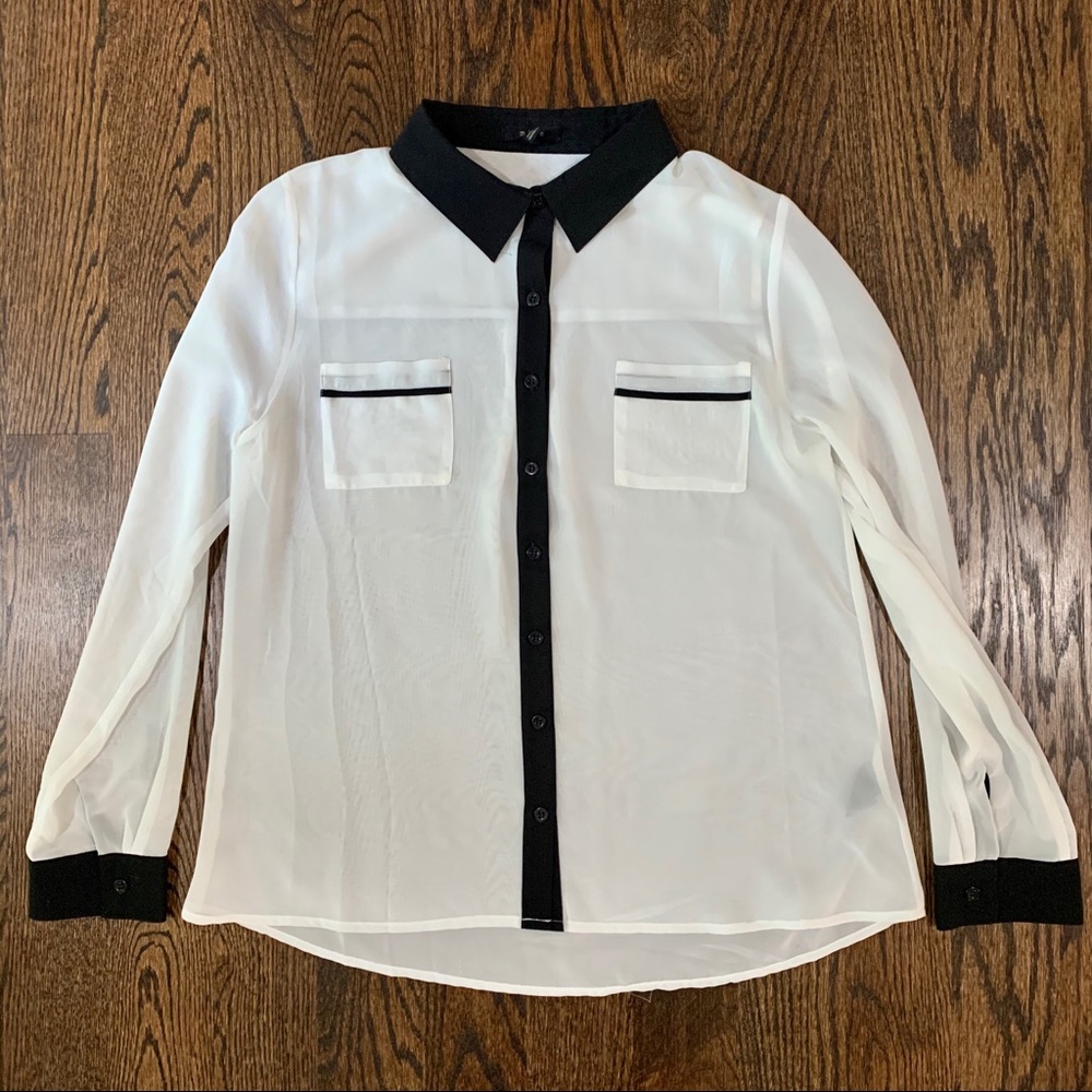 Anthropologie Mine Sheer White Blouse (Large)